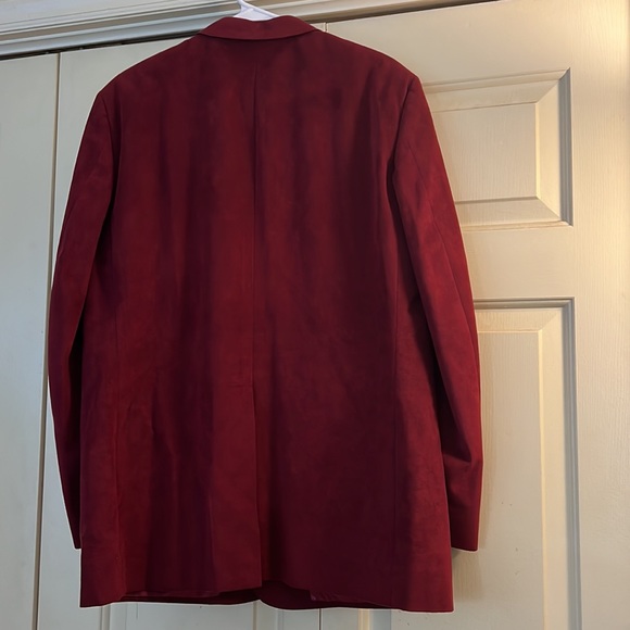 Men’s maroon suede look dress blazer - Picture 5 of 5
